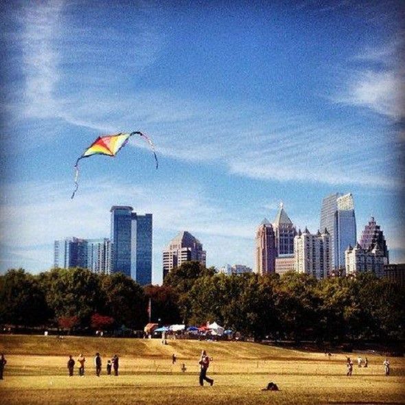 Atlanta World Kite Festival in Piedmont Park in the Meadow Atlanta