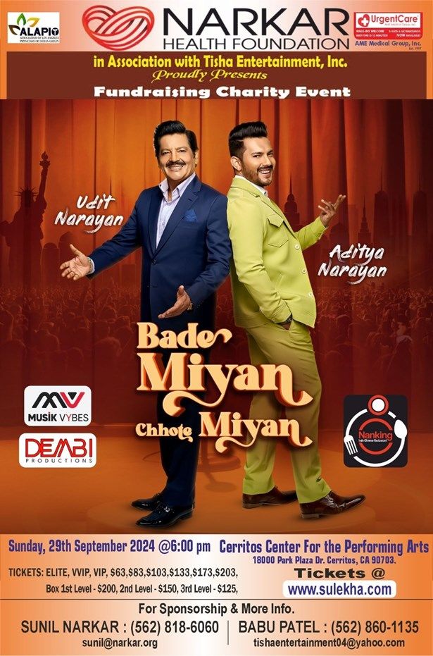 Udit Narayan & Aditya Narayan  Bade Miyan Chhote Miyan Live In Concert Los Ange