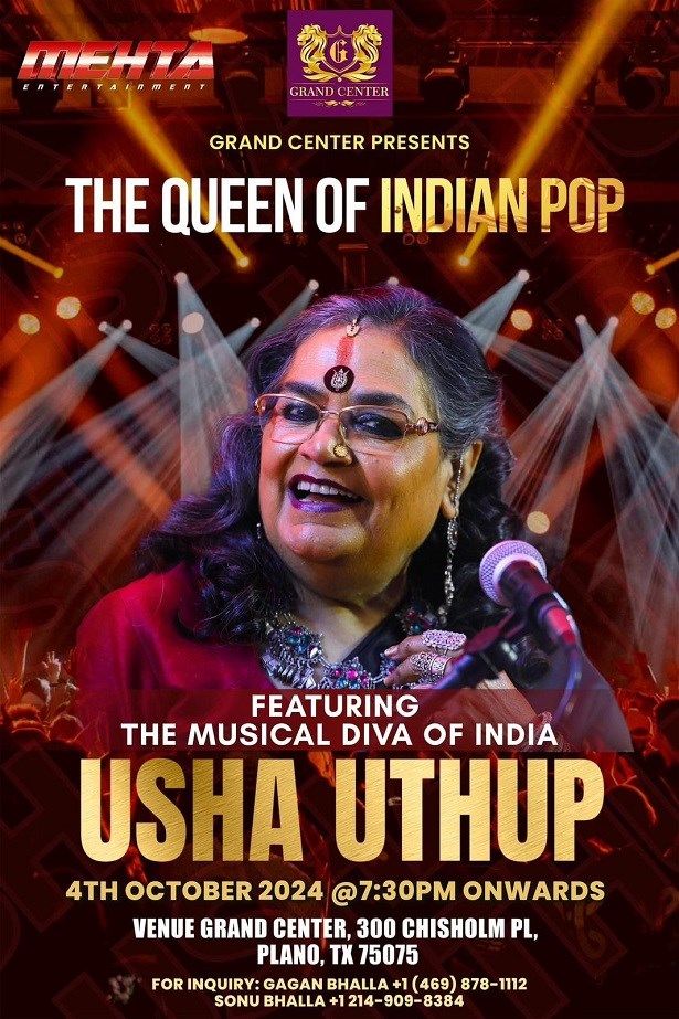 The Queen Of Indian Pop Usha Uthup Live In Plano 2024