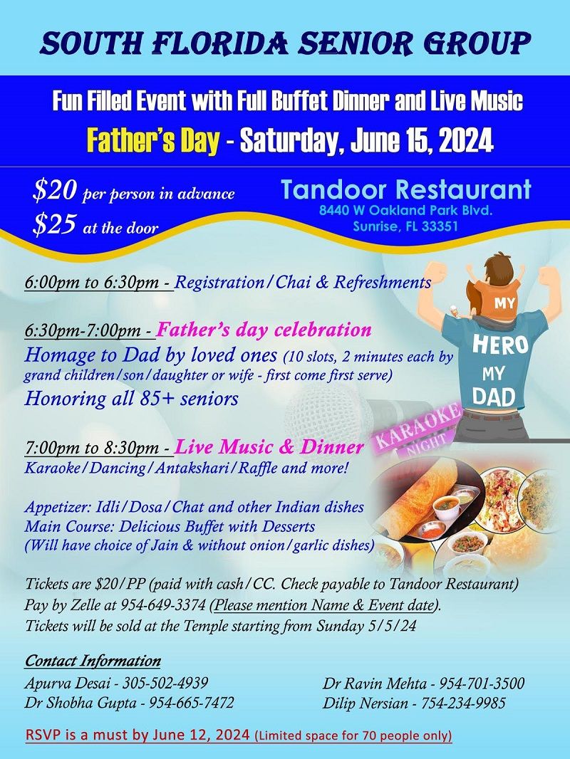 Father's Day Celebration Fun Filled Event With Full Buffet Dinner And Live Mus