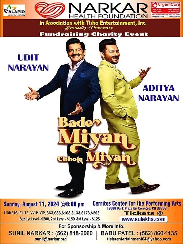 Udit Narayan & Aditya Narayan Bedi Miyan Chhote Miyan Live In Concert Los Ange