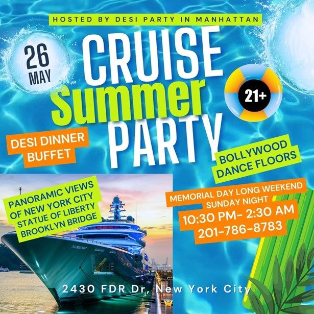 Summer Night Bollywood Cruise Party And Dinner Buffet Memorial Day Weekend