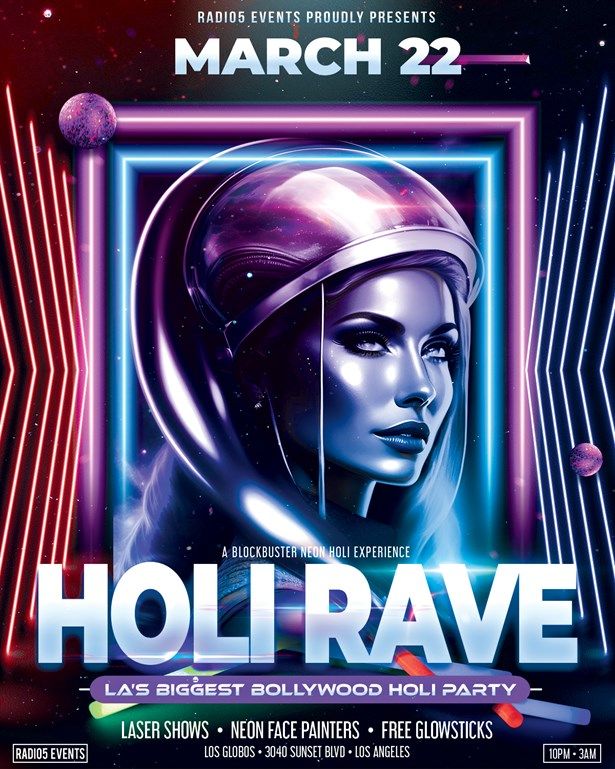 Holi Rave: Bollywood Neon Glow Party