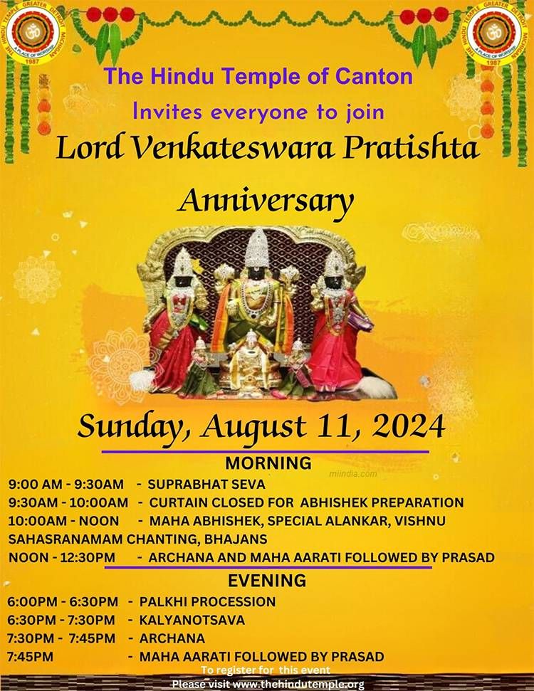 Lord Venkateswara Pratishta Anniversary