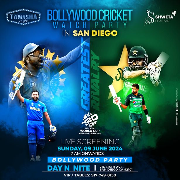 San Diego Bollywood Cricket Watch Party On Big Screen N Nite