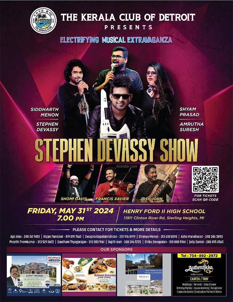 Kerala Club Of Detroit Presents Stephen Devassy Show